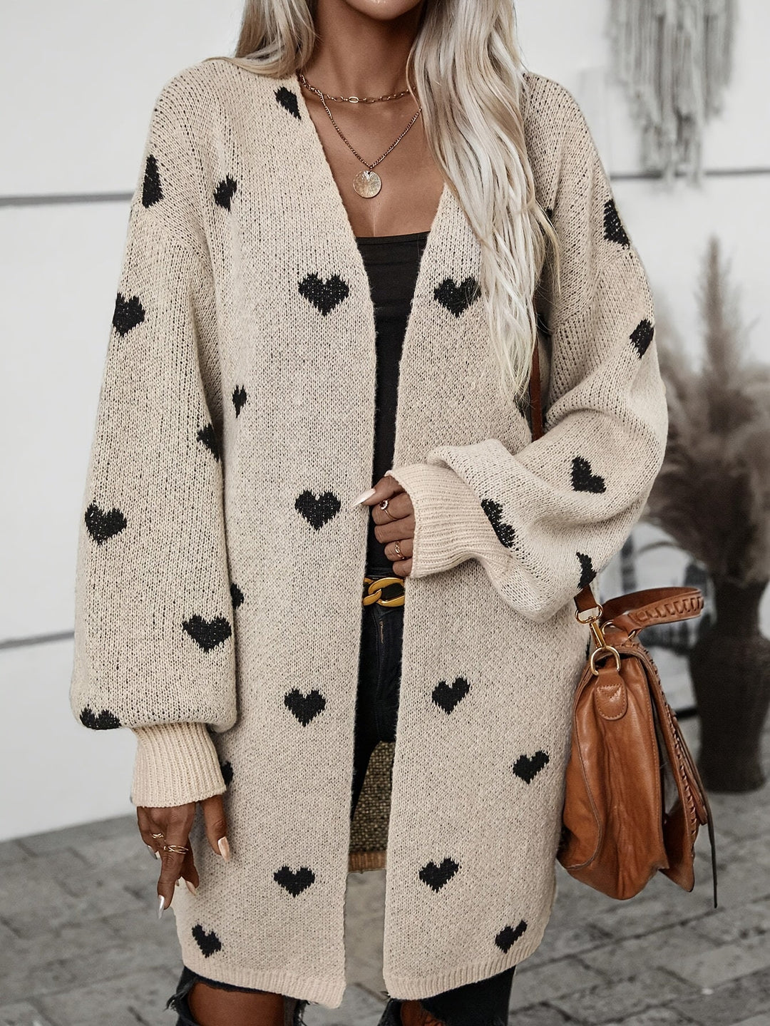 Miley | Damesvest met hartpatroon en knoopsluiting