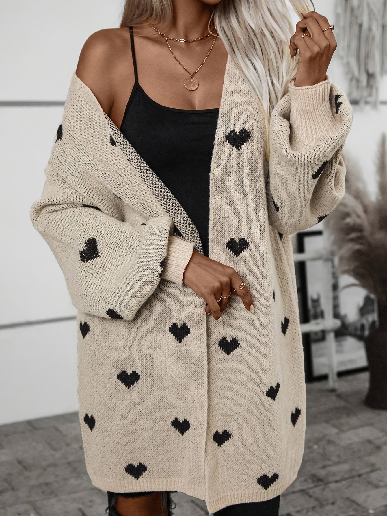 Toine | Dames Vest met Hartjes Patroon - Casual Elegantie