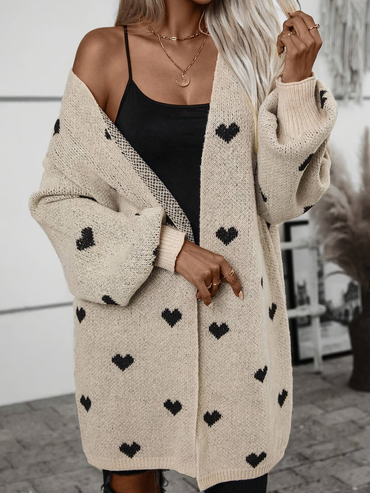 Miley | Damesvest met hartpatroon en knoopsluiting