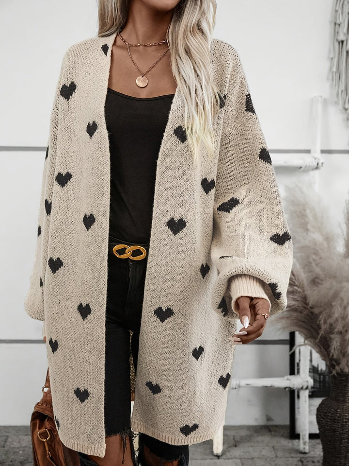 Miley | Damesvest met hartpatroon en knoopsluiting