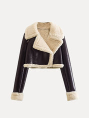 Jolly | Luxe Dames Winterjas - Leren Jas met Trendy Faux Fur