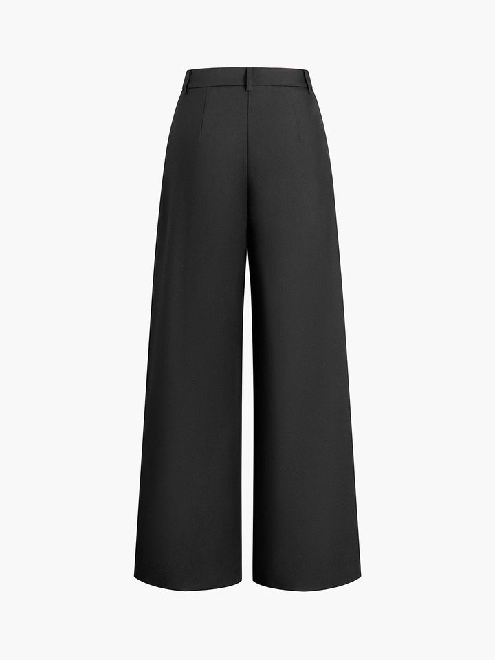 Kiyomi | Dames broek met hoge taille wijde pijpen