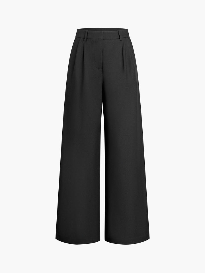 Kiyomi | Dames broek met hoge taille wijde pijpen