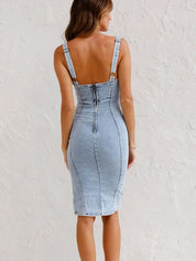 Kira | Trendy Jeansjurk Dames - Midi Ontwerp, Casual, Tijdloos Design