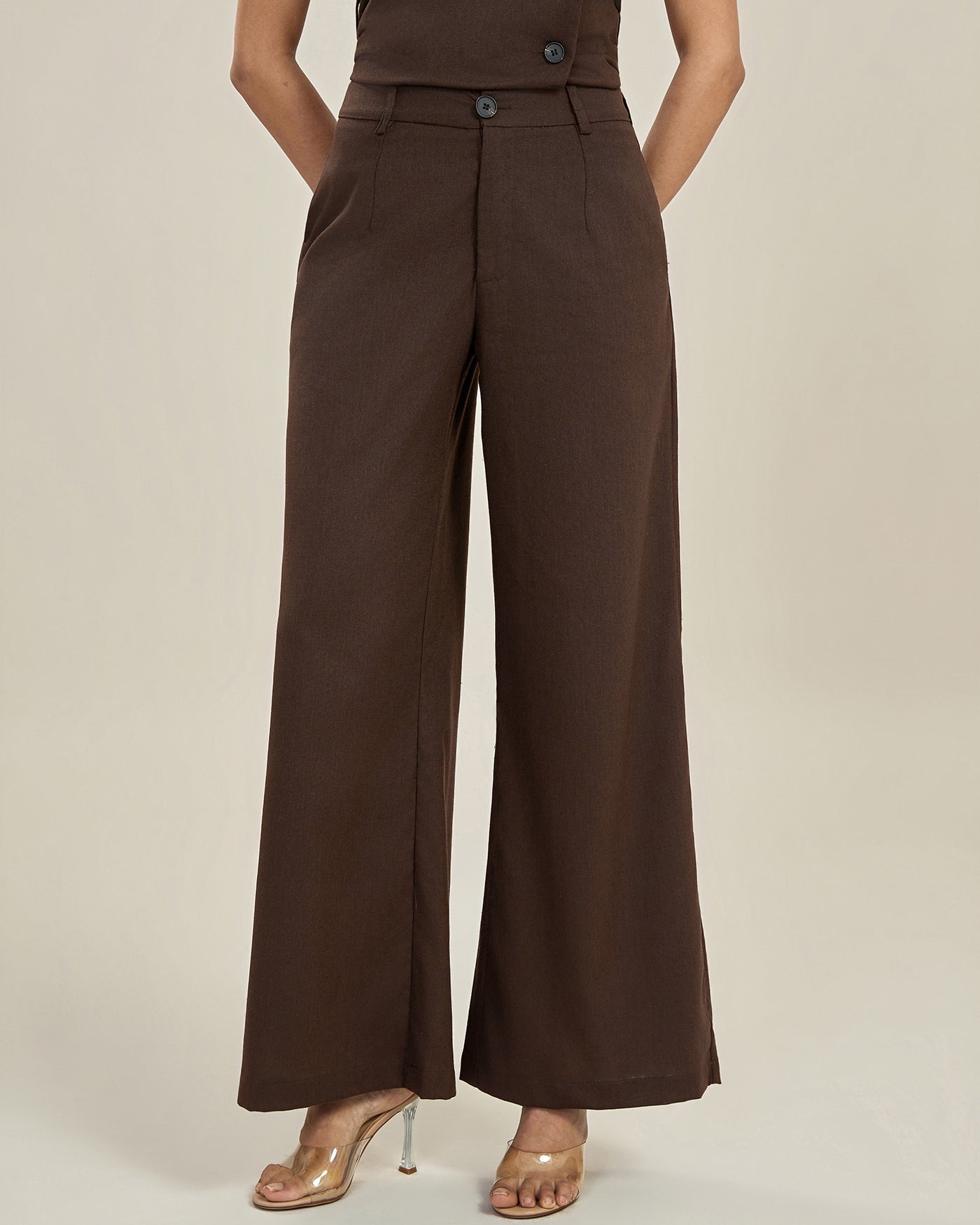 Fico | Casual Straight Fit Pantalon Dames - Stijlvol met Hoge Taille en Wijde Pijpen