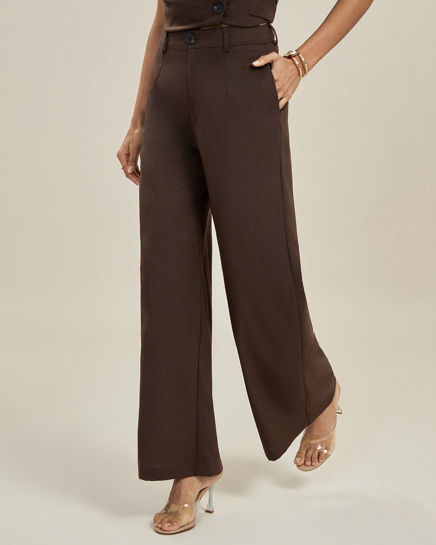 Fico | Casual Straight Fit Pantalon Dames - Stijlvol met Hoge Taille en Wijde Pijpen
