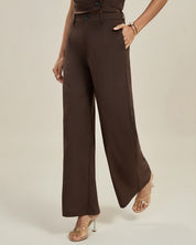 Fico | Casual Straight Fit Pantalon Dames - Stijlvol met Hoge Taille en Wijde Pijpen