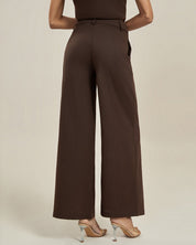 Fico | Casual Straight Fit Pantalon Dames - Stijlvol met Hoge Taille en Wijde Pijpen