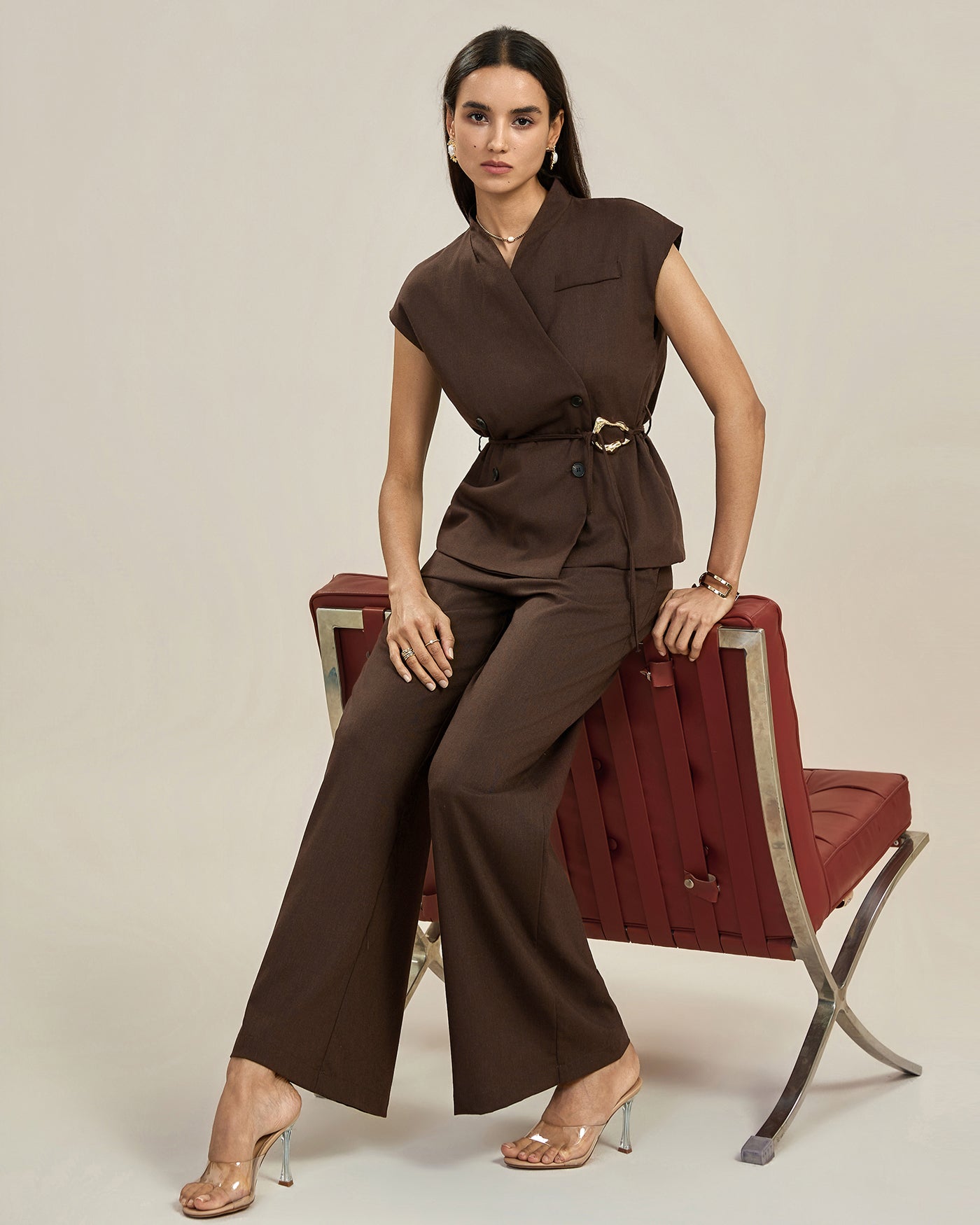 Fico | Casual Straight Fit Pantalon Dames - Stijlvol met Hoge Taille en Wijde Pijpen