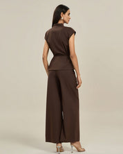 Fico | Casual Straight Fit Pantalon Dames - Stijlvol met Hoge Taille en Wijde Pijpen