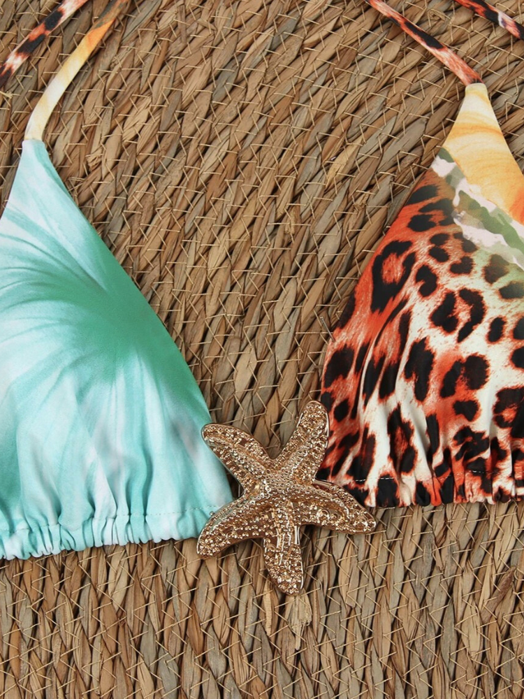 Anya | Dames bikiniset met rok en tropische print