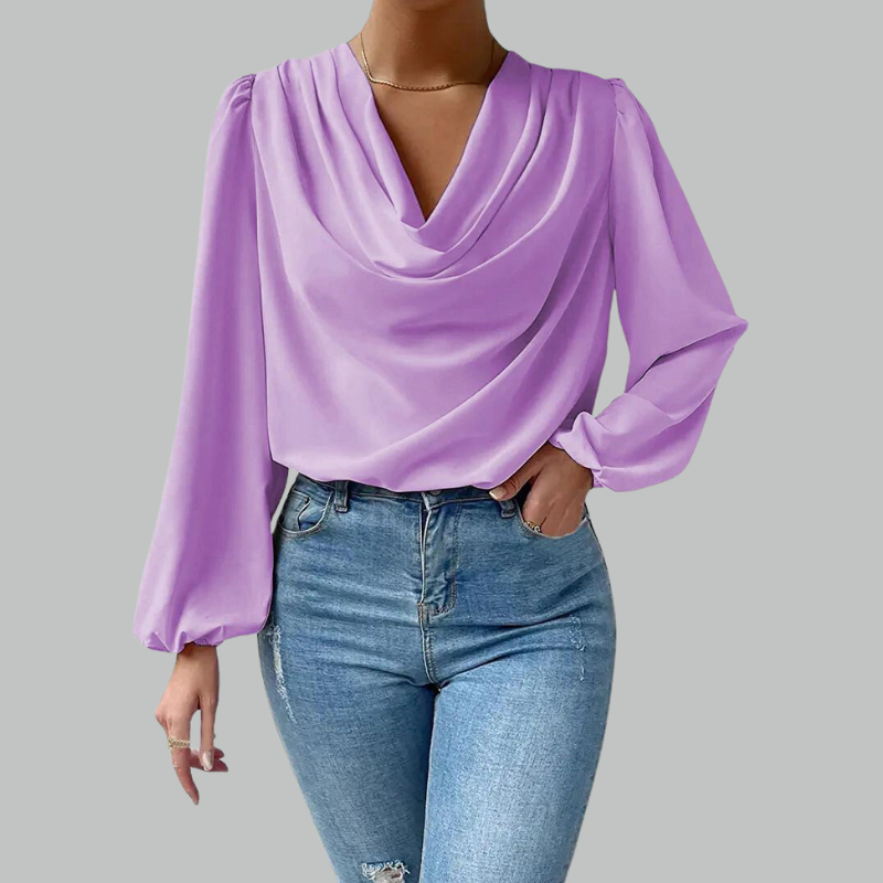Blake | Damesblouse met gedrapeerde en lange mouwen