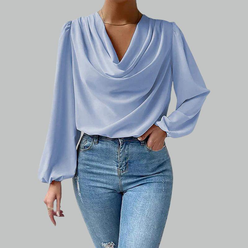 Blake | Damesblouse met gedrapeerde en lange mouwen