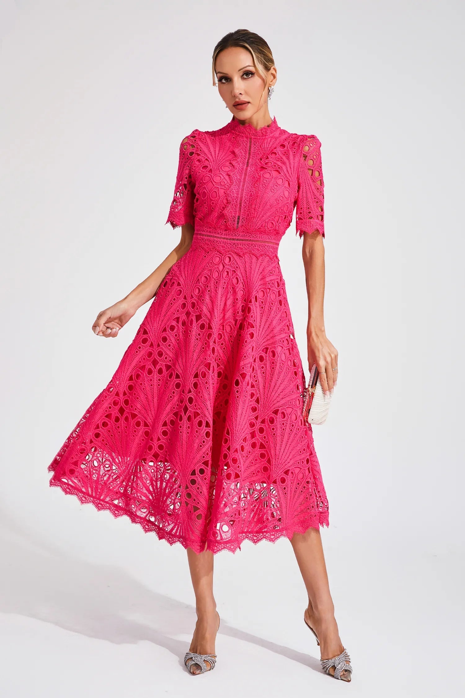 Liana | Dames Midi-jurk - Delicaat Kant, Elegant en Flatterend