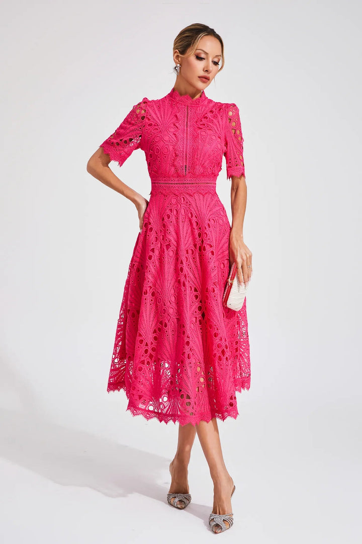 Tilly | Dames midi jurk met patroon