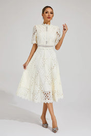 Liana | Dames Midi-jurk - Delicaat Kant, Elegant en Flatterend