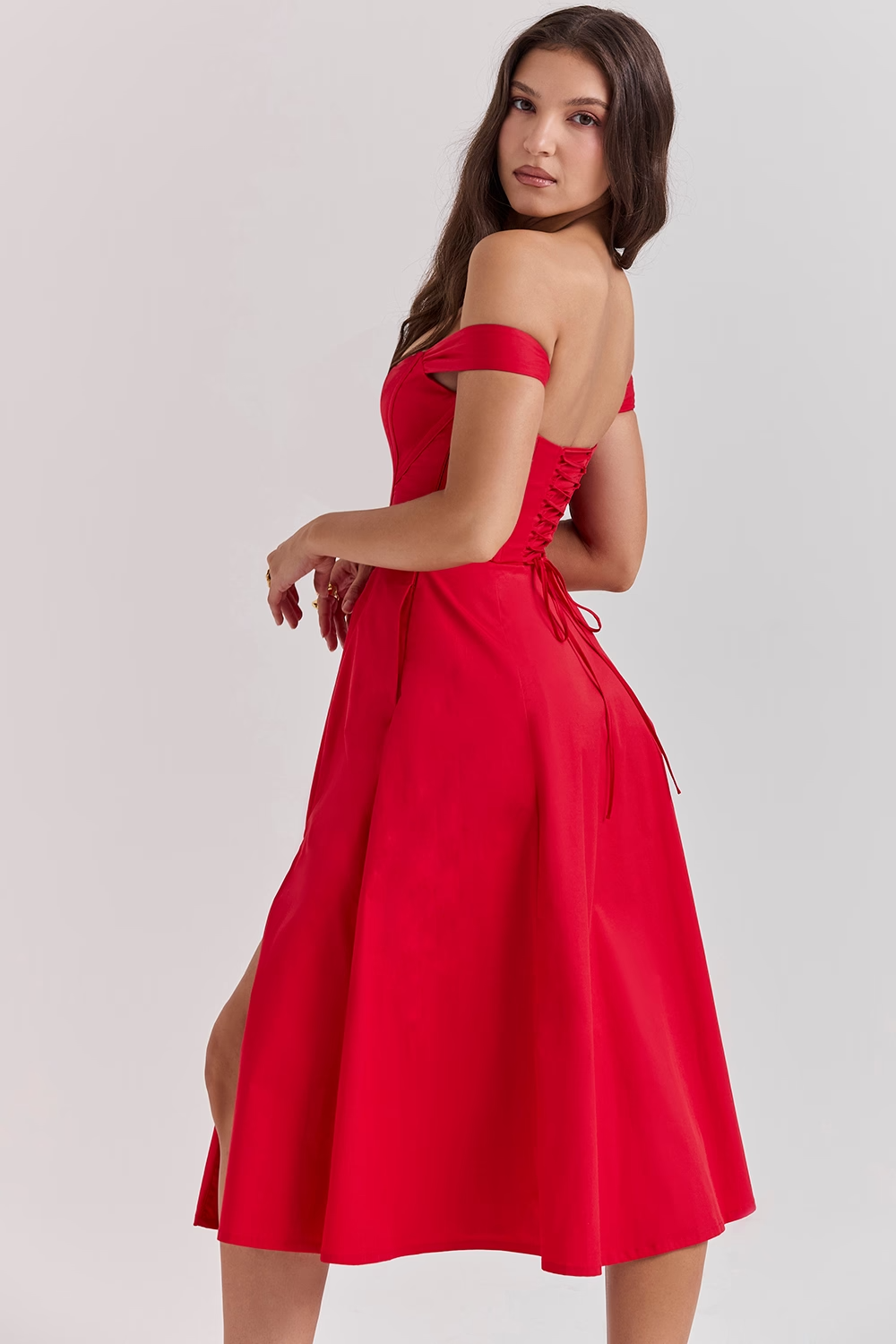 Lina | Dames Midi Jurk - Elegante Bloemenprint, Flatterend Silhouet