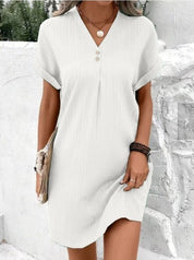 Lois | V-hals Midi Jurk Dames - Ademend, Comfortabel en Trendy