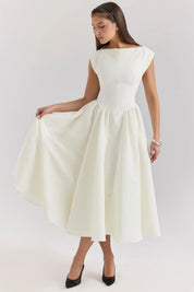 Livia | Elegante Midi Jurk Dames - Modern Design met Ruches, Hoogwaardige Stof