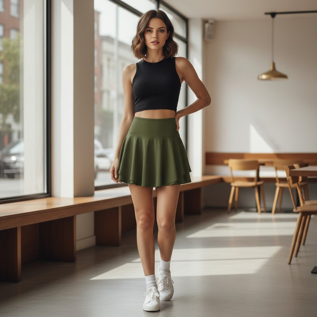 Gemma | Dames tennisrok met binnenbroekje en elastische taille