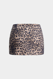 Briqa | Mini Rok Dames met Luipaard Print - Lage Taille, Trendy en Comfortabel