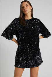 Issy | Luxe Pailletten Mini-Jurk met Open Rug
