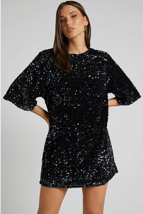 Issy | Luxe Pailletten Mini-Jurk met Open Rug