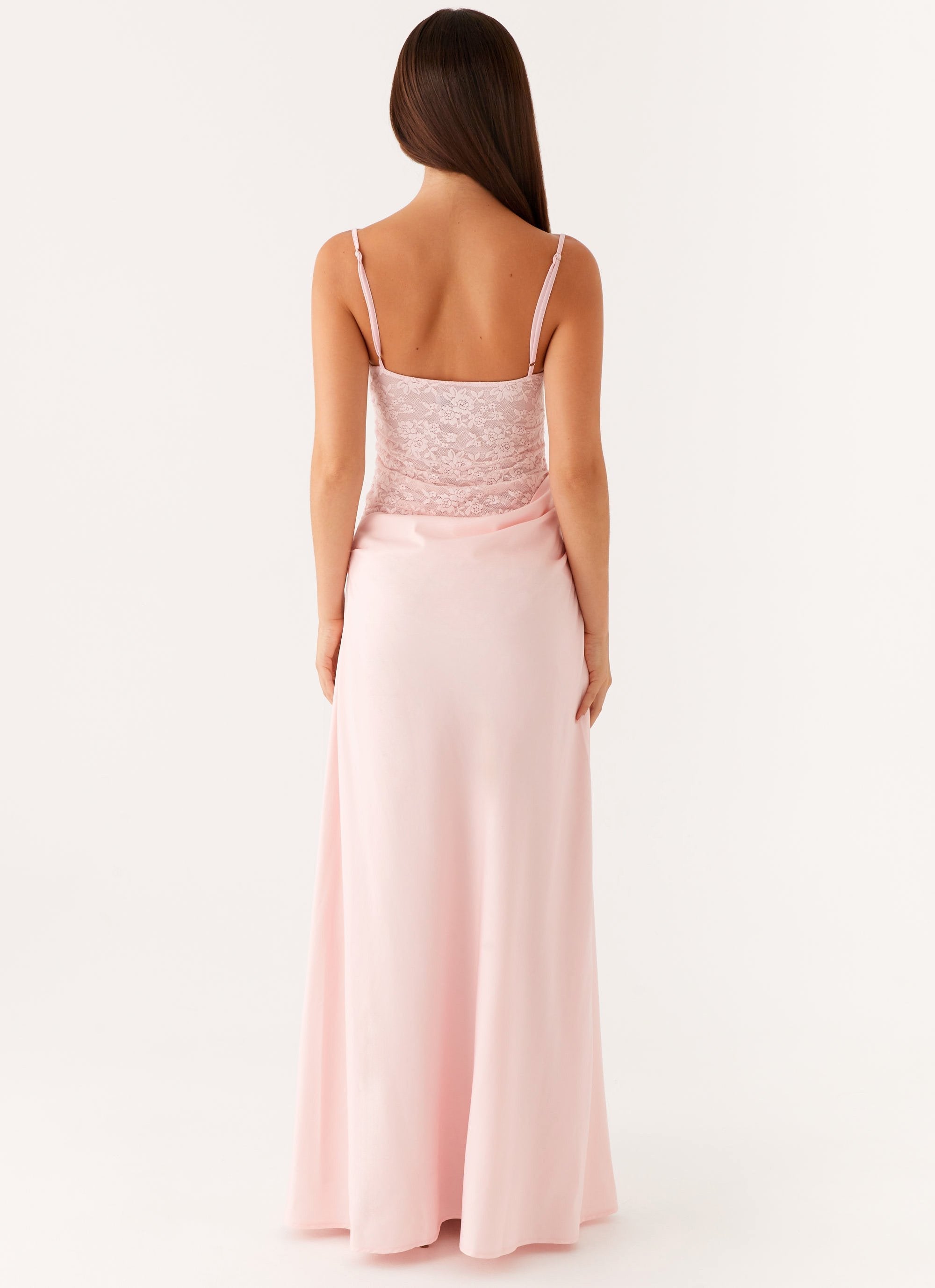 Lysandra | Kanten Corset Top met Luxe Satijnen Rok - Tweedelige Roze Set