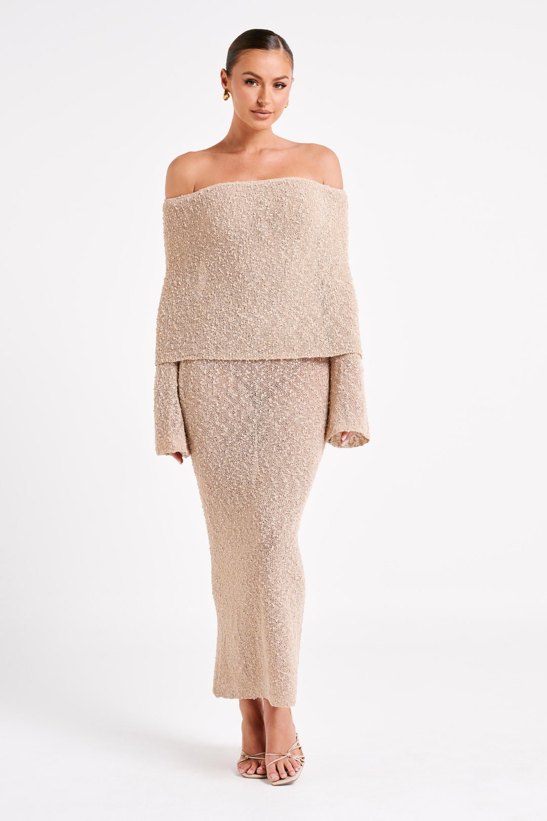 Elliott | Dames jurk met off-shoulder en lange mouwen