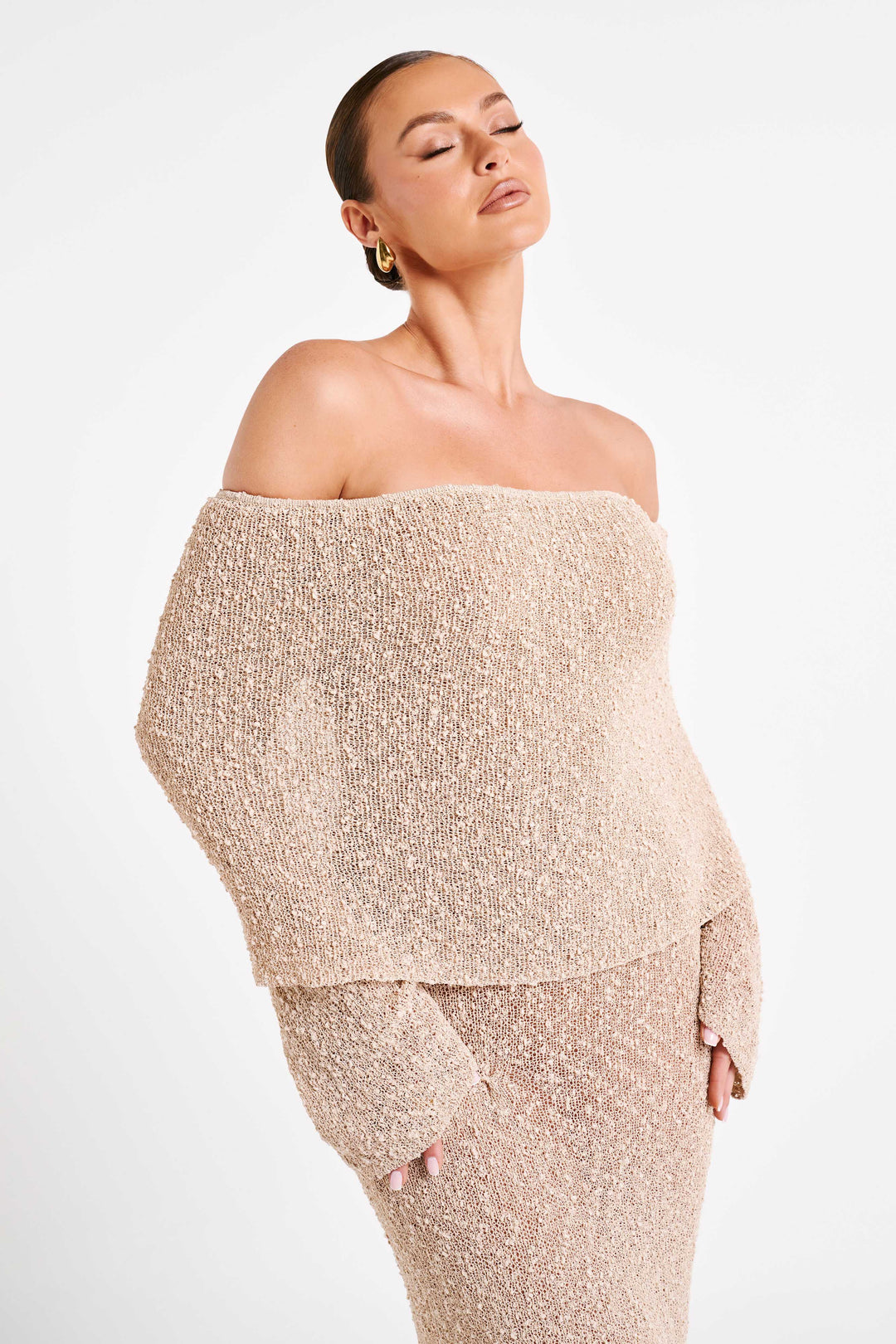Elliott | Dames jurk met off-shoulder en lange mouwen