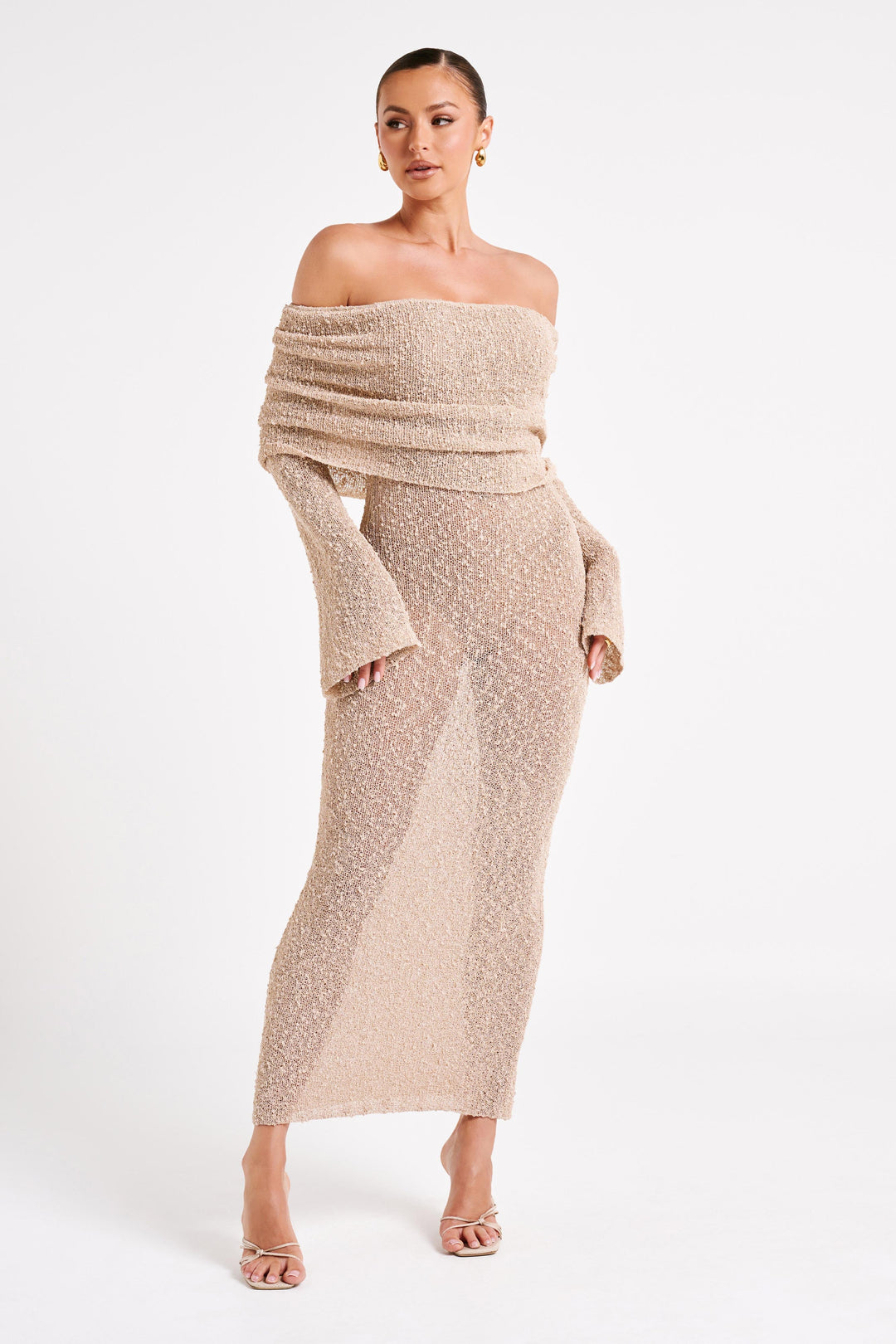 Elliott | Dames jurk met off-shoulder en lange mouwen