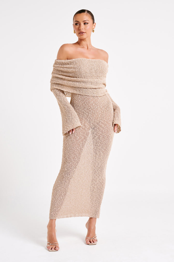 Elliott | Dames jurk met off-shoulder en lange mouwen