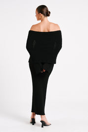 Angel | Bouclé Off-Shoulder Maxi Jurk
