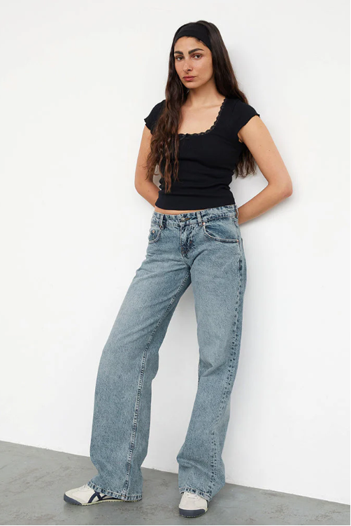 Rayna | Dames Broek met Lage Taille Rechte Pijpen