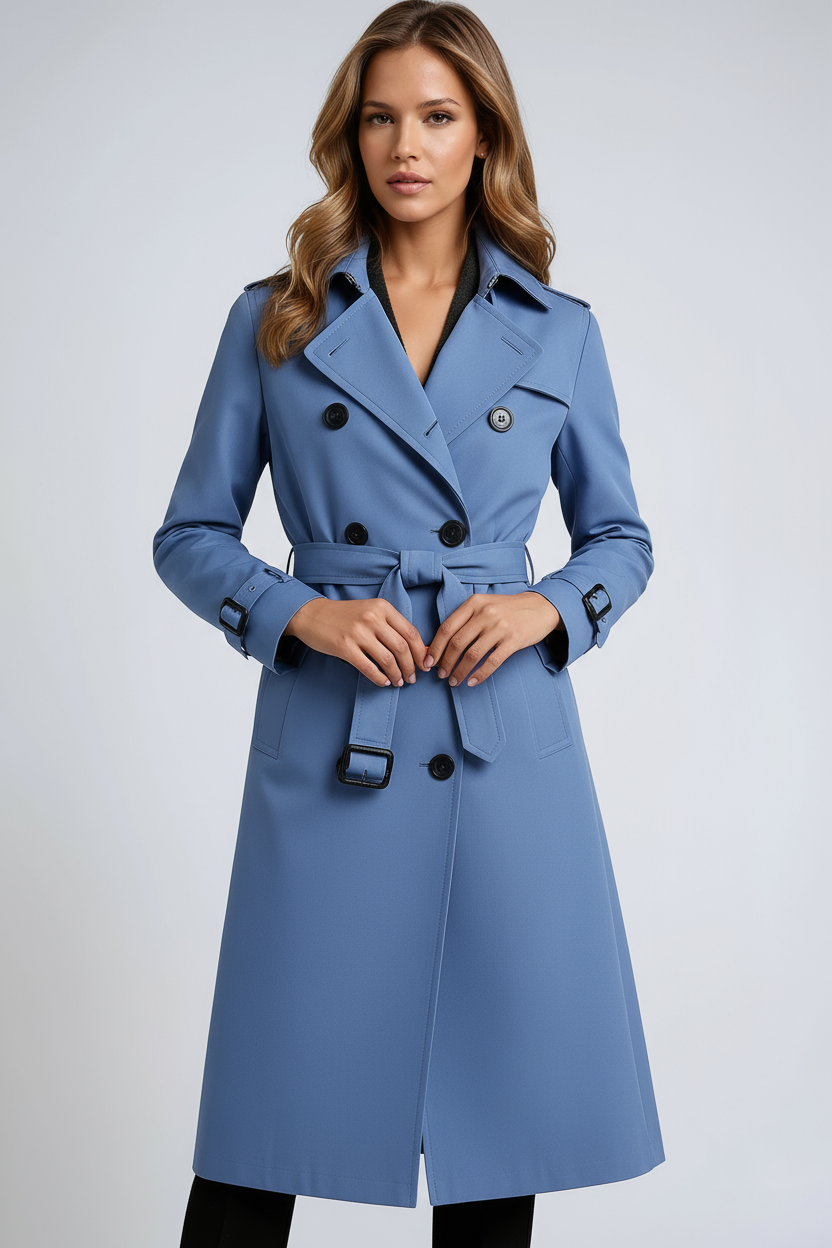 Alaina | Dames trenchcoat met ceintuur en knoopsluiting