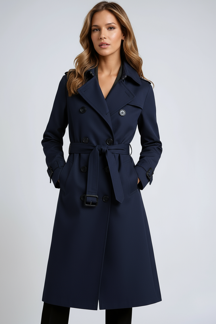 Alaina | Dames trenchcoat met ceintuur en knoopsluiting