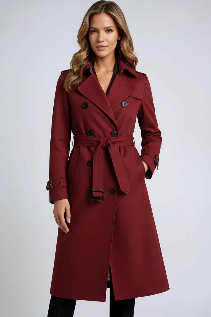 Alaina | Dames trenchcoat met ceintuur en knoopsluiting