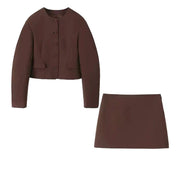 Madison | Trendy Tweedelige Set met Jasje en Rok