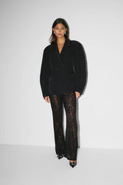 Néva | Flared Broek met Kant en Hoge Taille