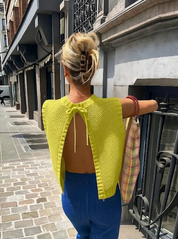 Marylou | Gebreide Zomertop met Open Rug voor Dames