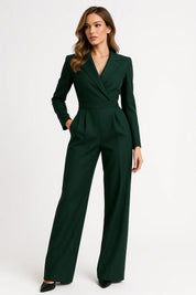 Maya | Elegante Jumpsuit Dames met V-hals - Getailleerd, Wide-leg