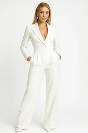 Maya | Elegante Jumpsuit Dames met V-hals - Getailleerd, Wide-leg