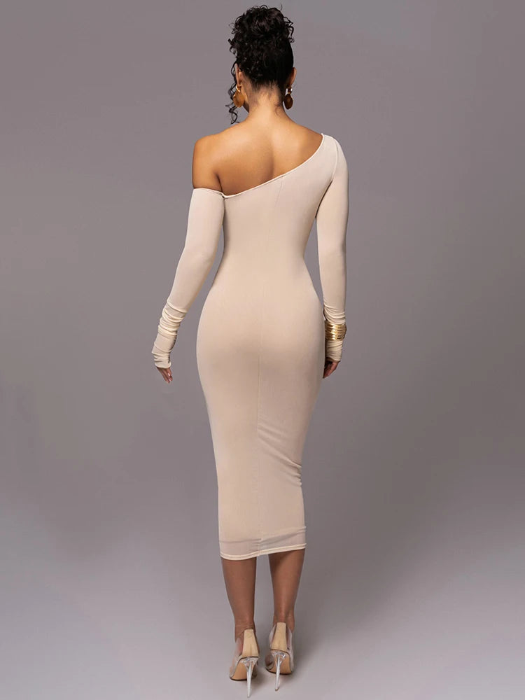 Maya | Moderne Midi-Jurk - Luxe Zachte Stof met Unieke Details