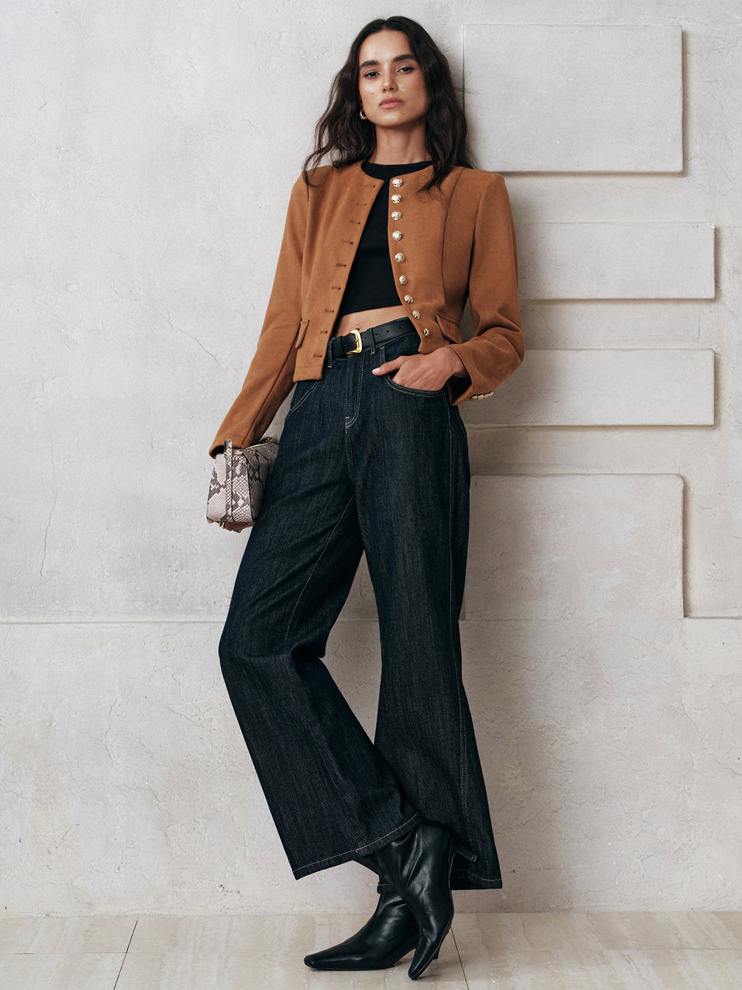 Cleo | Dames jas met knoopsluiting kraag