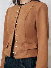 Metrico | Suede Korte Dames Jas - Elegante Pasvorm