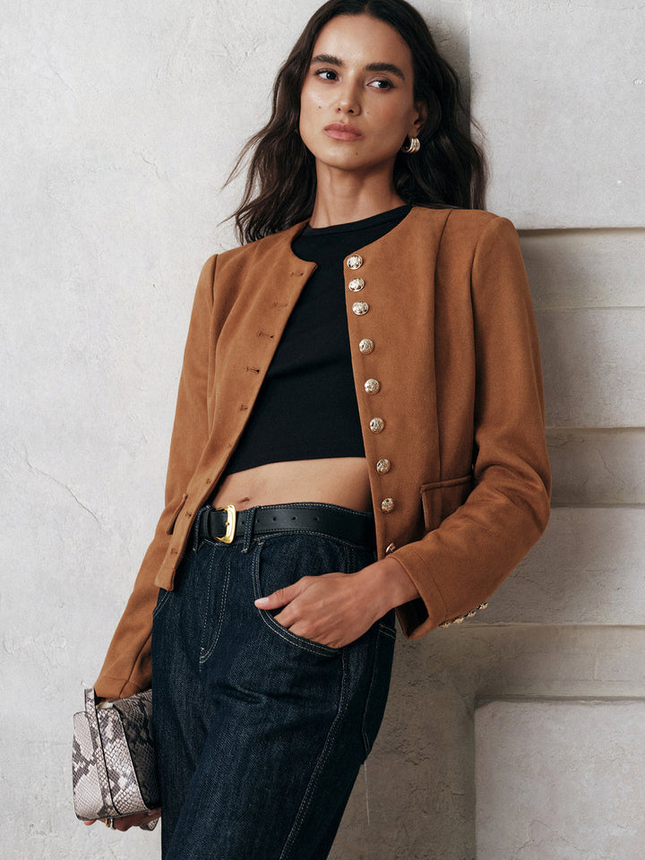 Cleo | Dames jas met knoopsluiting kraag
