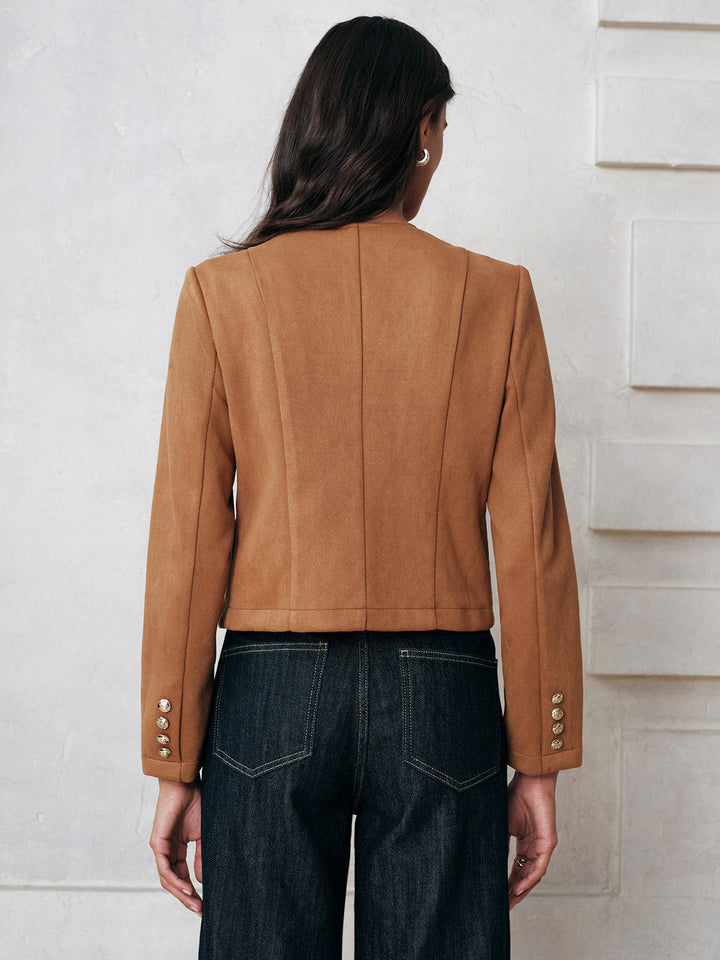 Cleo | Dames jas met knoopsluiting kraag