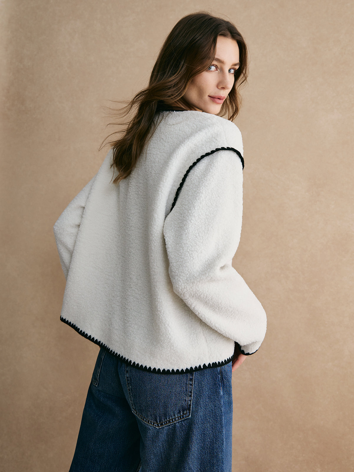Lugano | Fleece Jas voor Dames met Contrastafwerking - Regular Fit