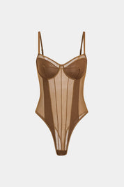 Rivole | Bodysuit - Mesh en Patchwork, Elegant Silhouet