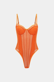 Rivole | Bodysuit - Mesh en Patchwork, Elegant Silhouet